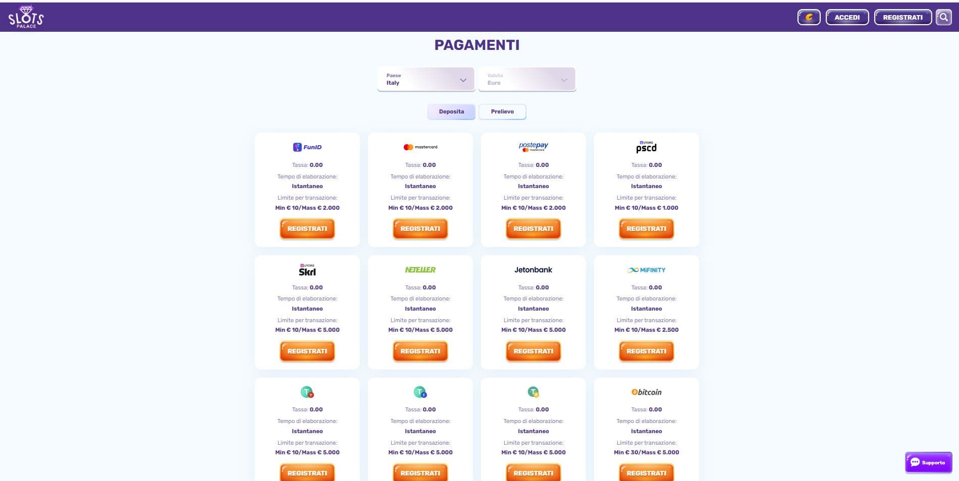 slotspalace casino pagamenti